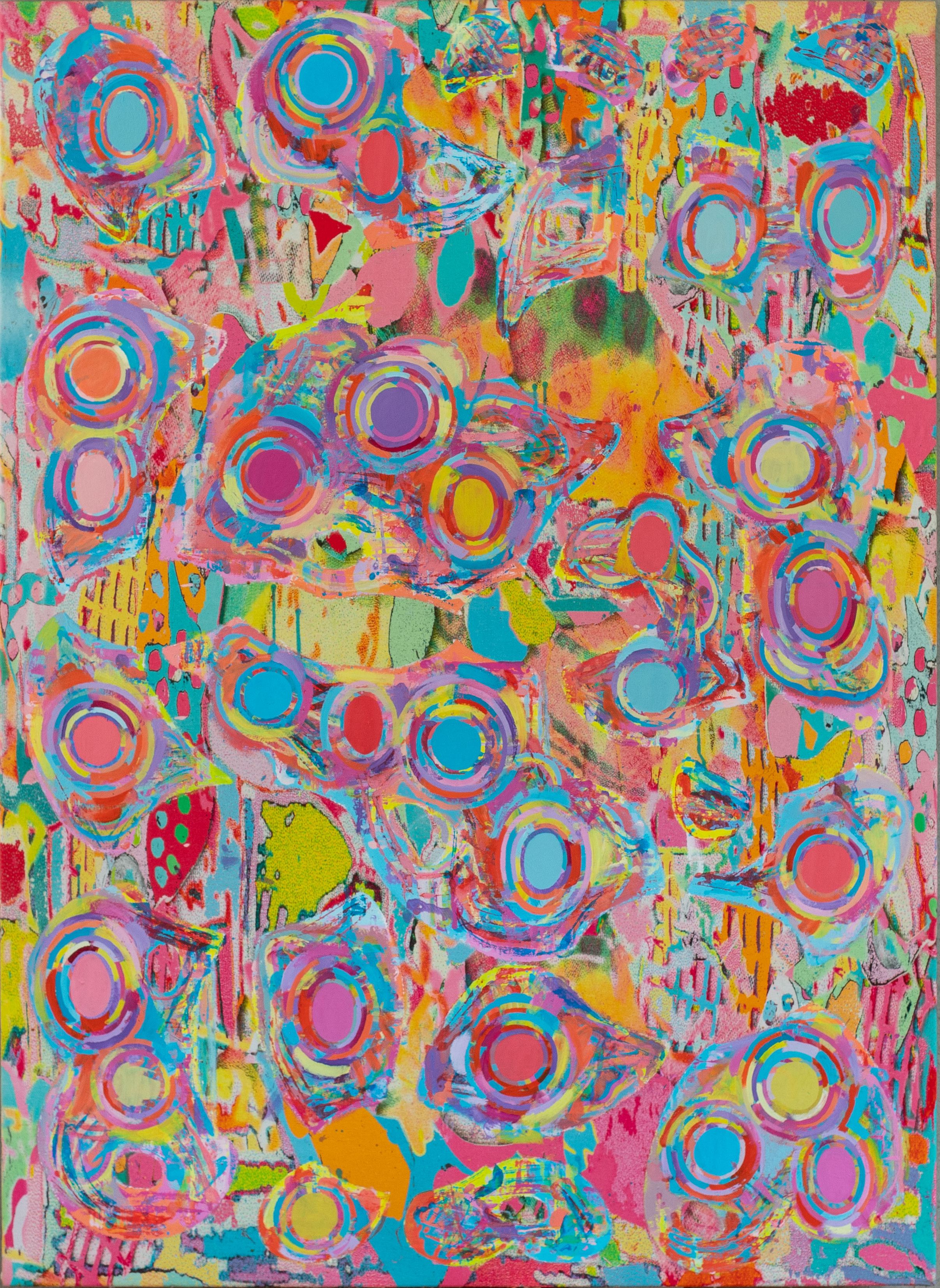 Garth Lewis, (b.1945), Svitato, 2006-08, acrylic paint on printed canvas, 158 x 114 cm